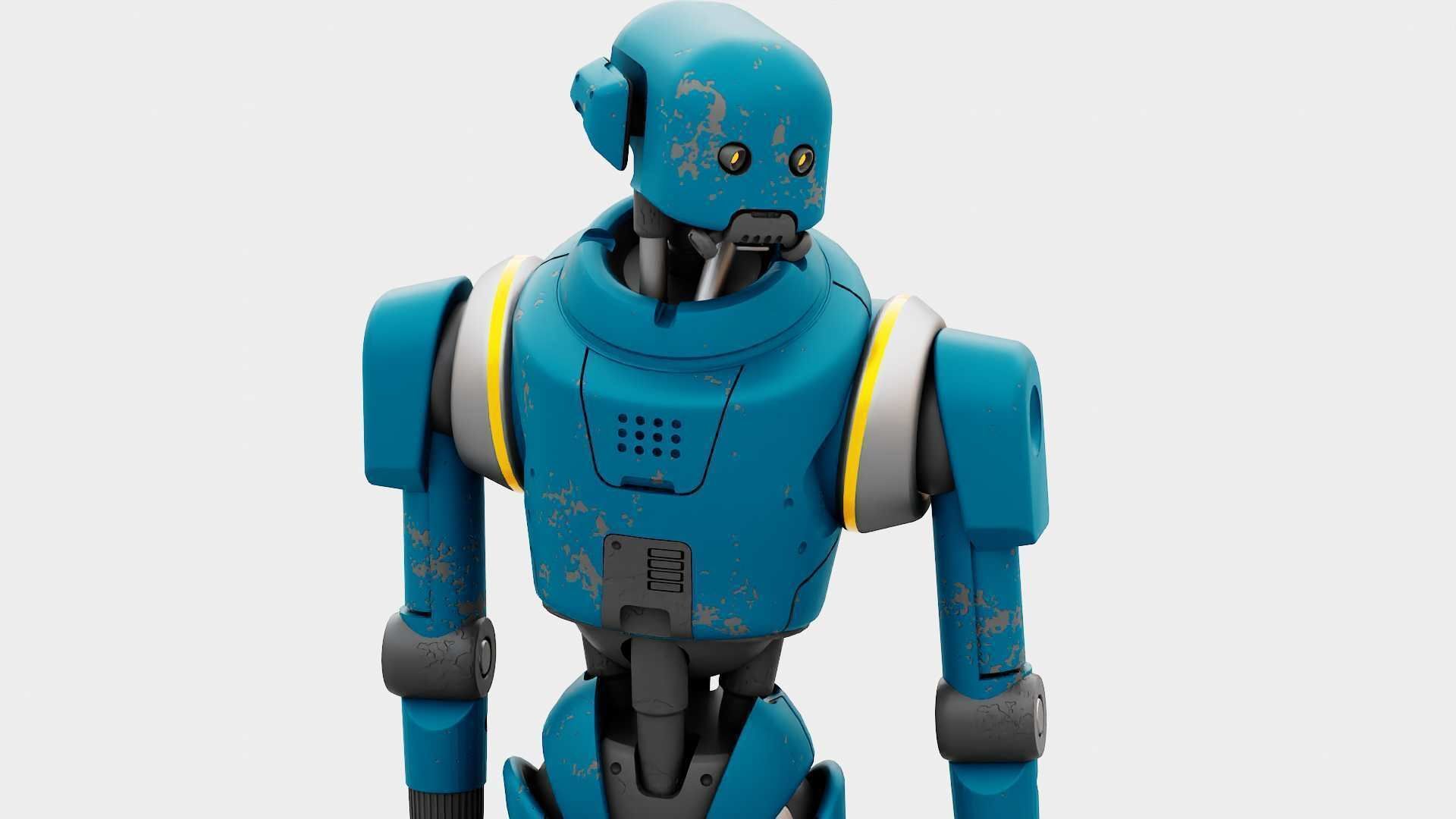 IMPERIAL PROTOCOL DROID RIGGED 3D model_14