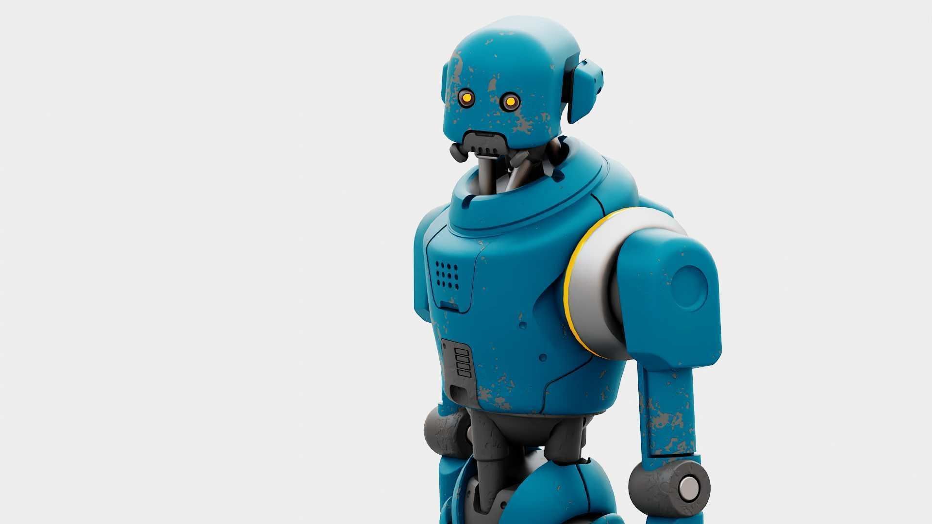 IMPERIAL PROTOCOL DROID RIGGED 3D model_12