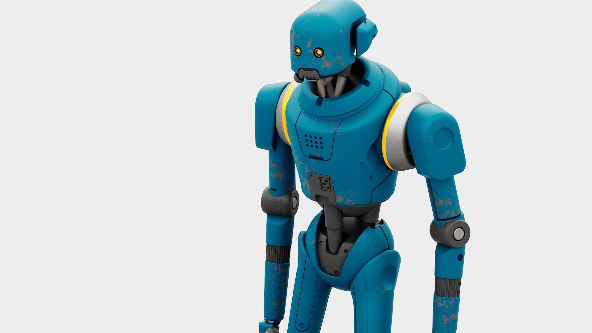 IMPERIAL PROTOCOL DROID RIGGED 3D model_28