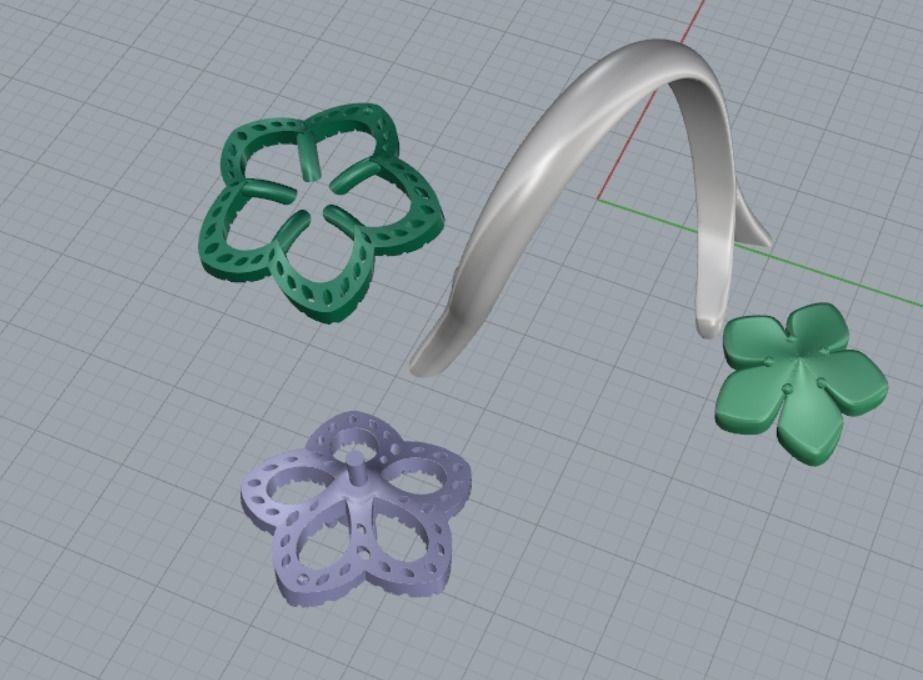 ring flower 3D print model_6