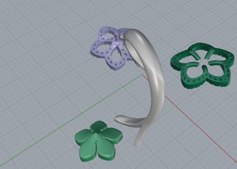 ring flower 3D print model_7