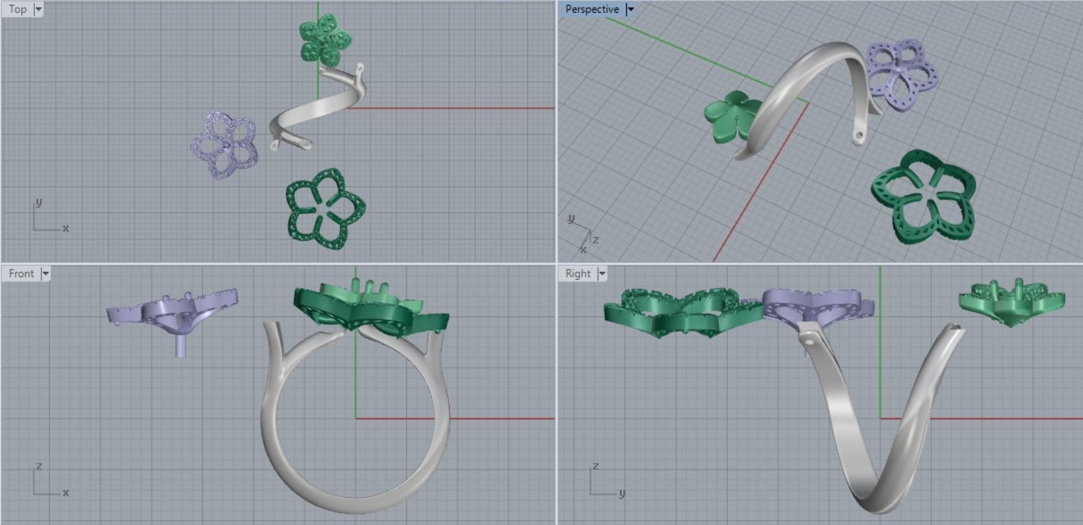 ring flower 3D print model_8
