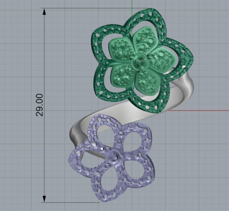 ring flower 3D print model_3