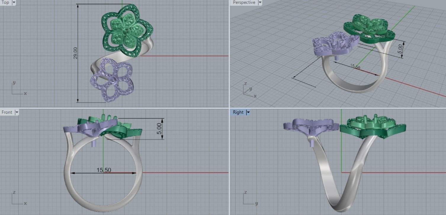ring flower 3D print model_4