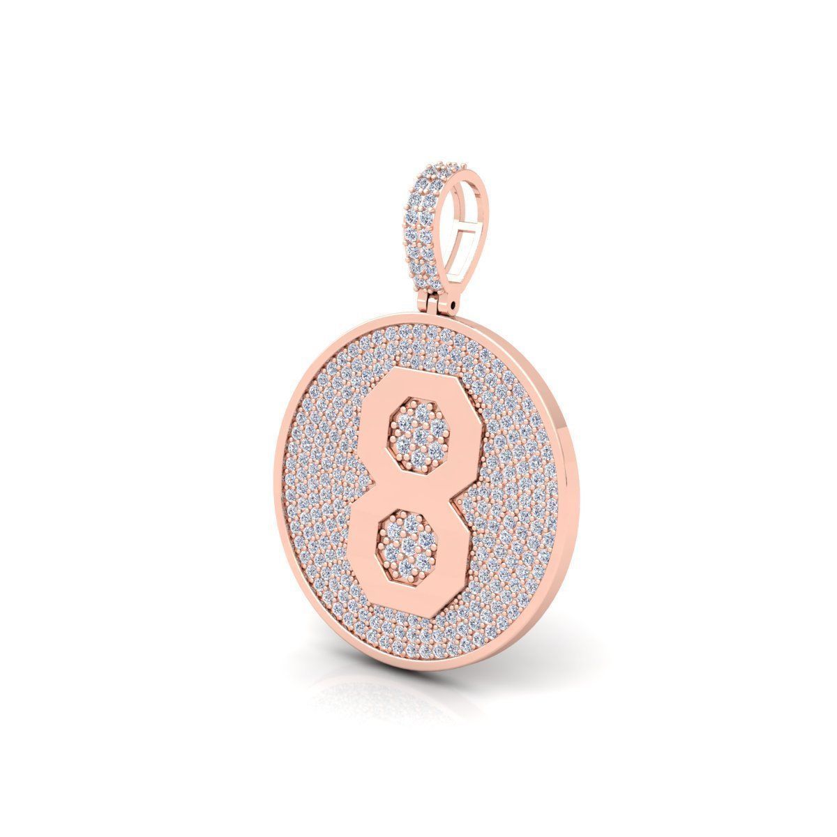 8 Round Pendant 3d Model and Render 3D print model_7