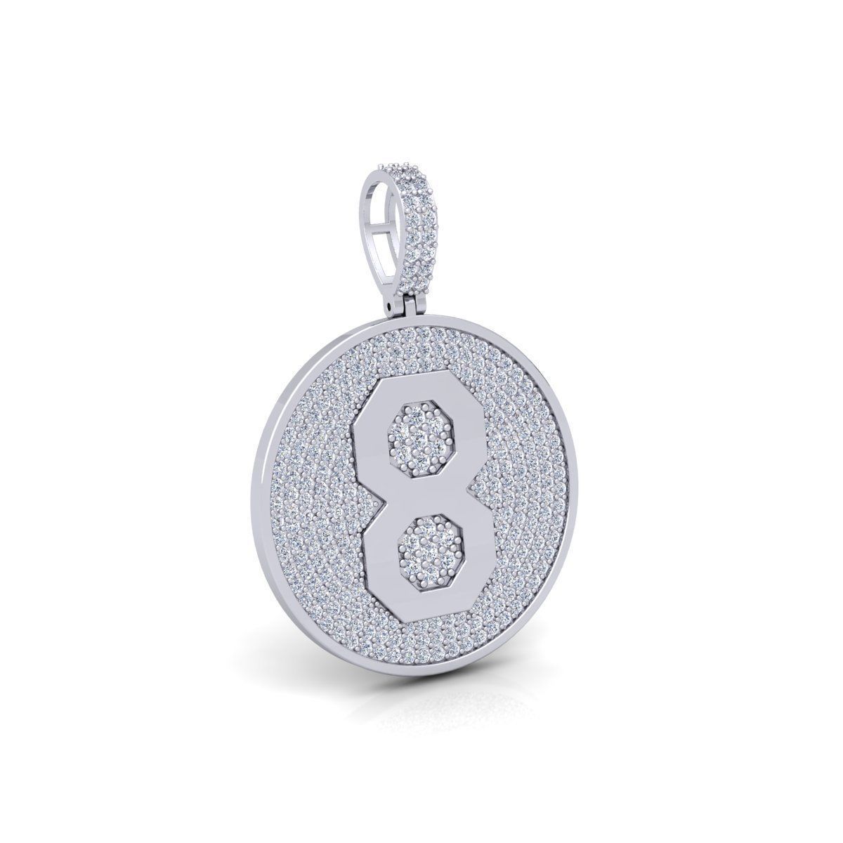 8 Round Pendant 3d Model and Render 3D print model_5
