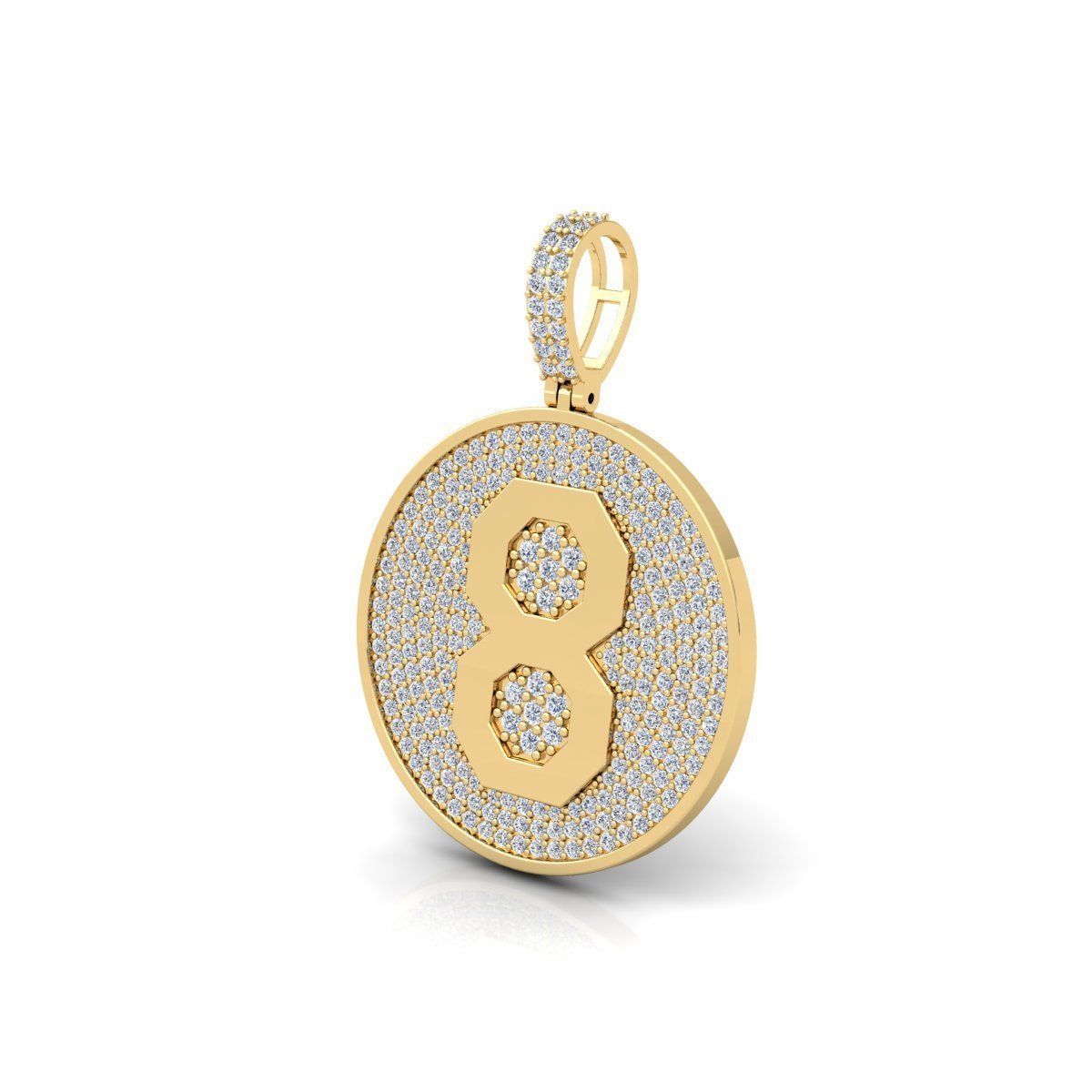 8 Round Pendant 3d Model and Render 3D print model_6