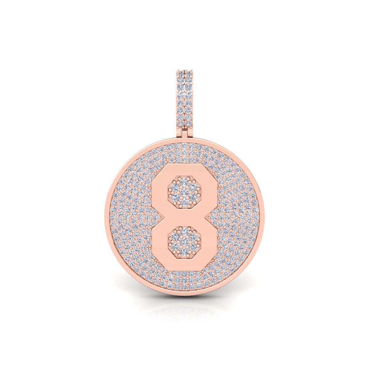 8 Round Pendant 3d Model and Render 3D print model_1