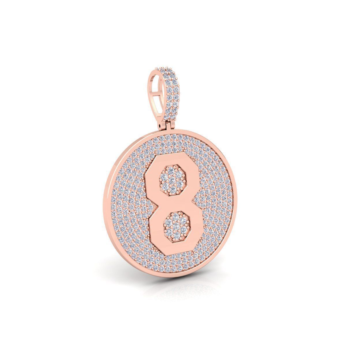 8 Round Pendant 3d Model and Render 3D print model_4