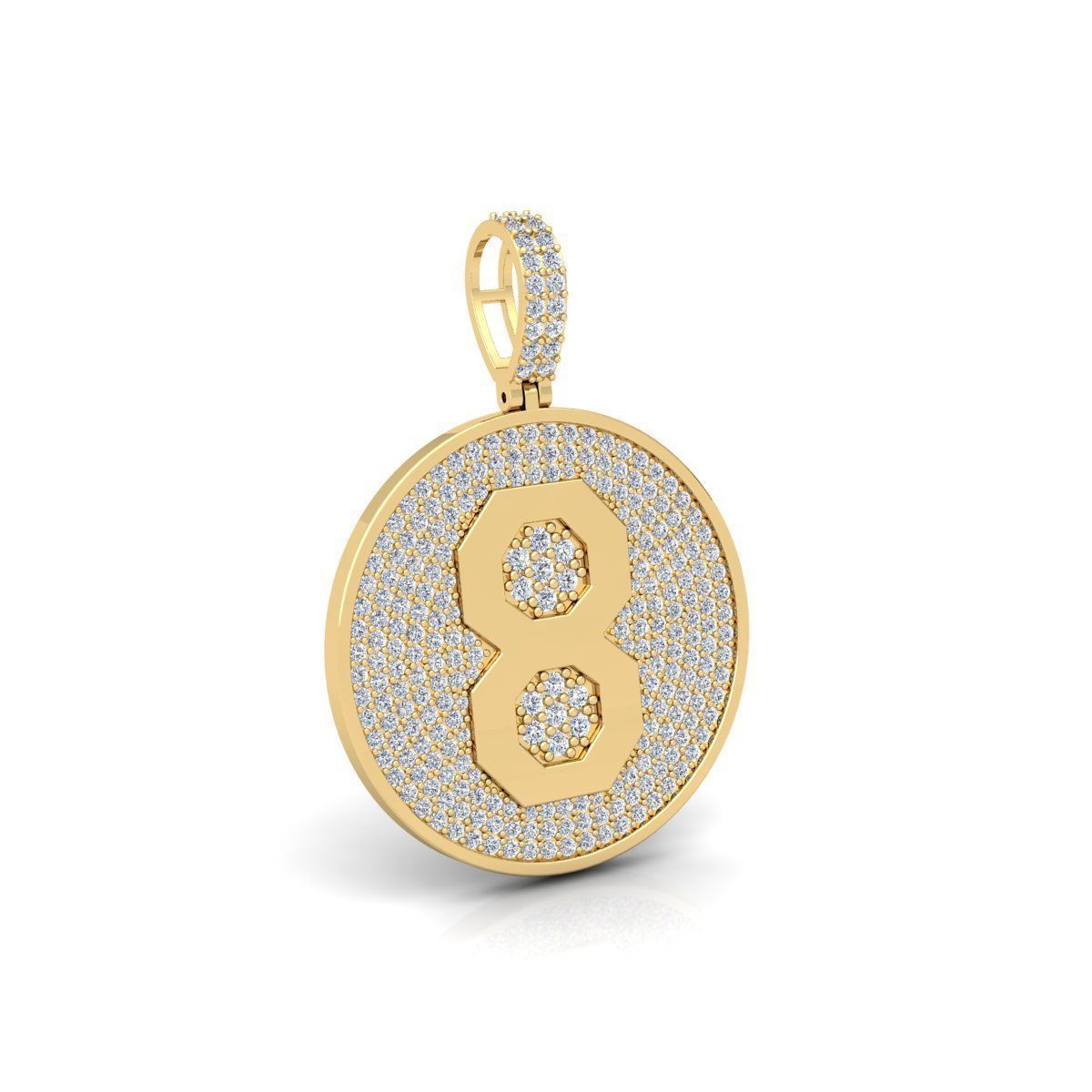 8 Round Pendant 3d Model and Render 3D print model_3