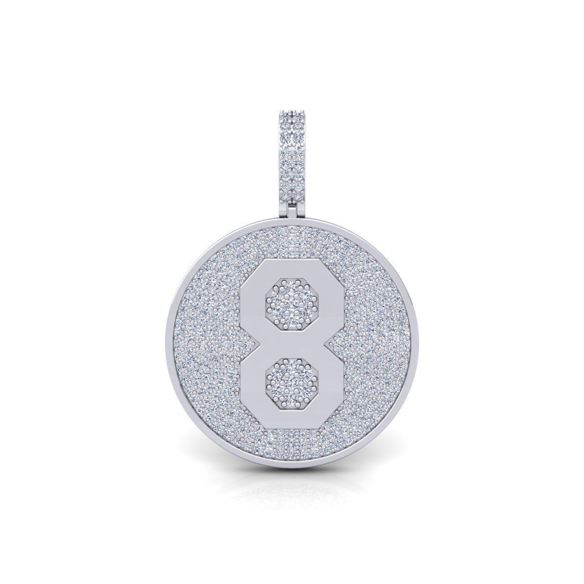8 Round Pendant 3d Model and Render 3D print model_2