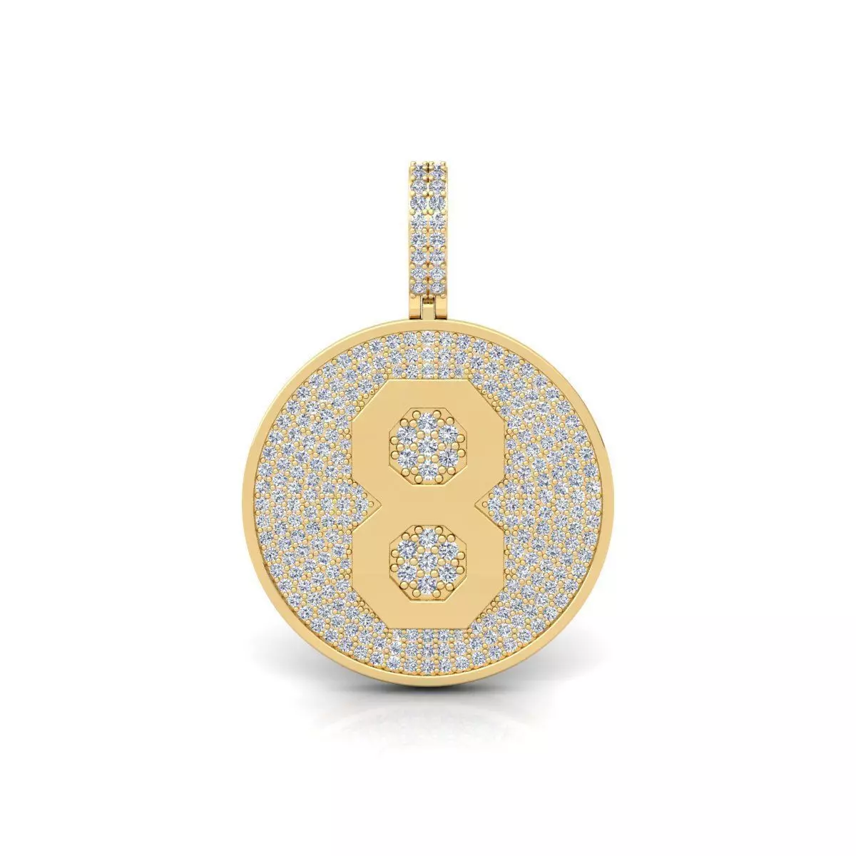 8 Round Pendant 3d Model and Render 3D print model_0