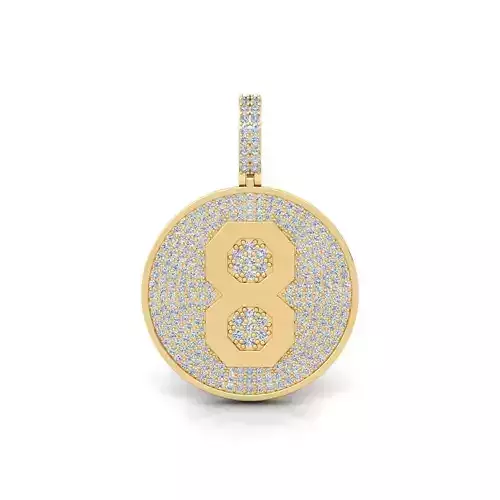 8 Round Pendant 3d Model and Render