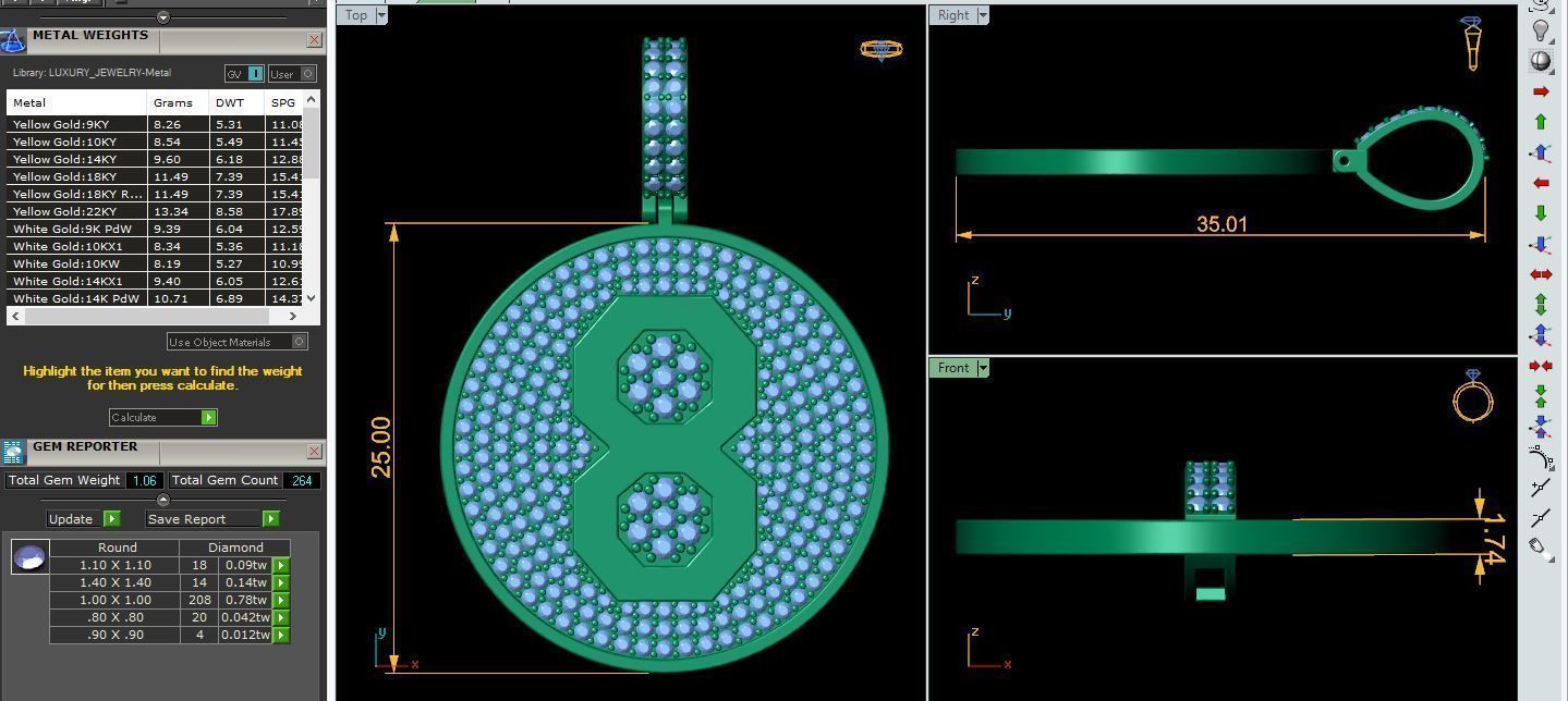 8 Round Pendant 3d Model and Render 3D print model_9