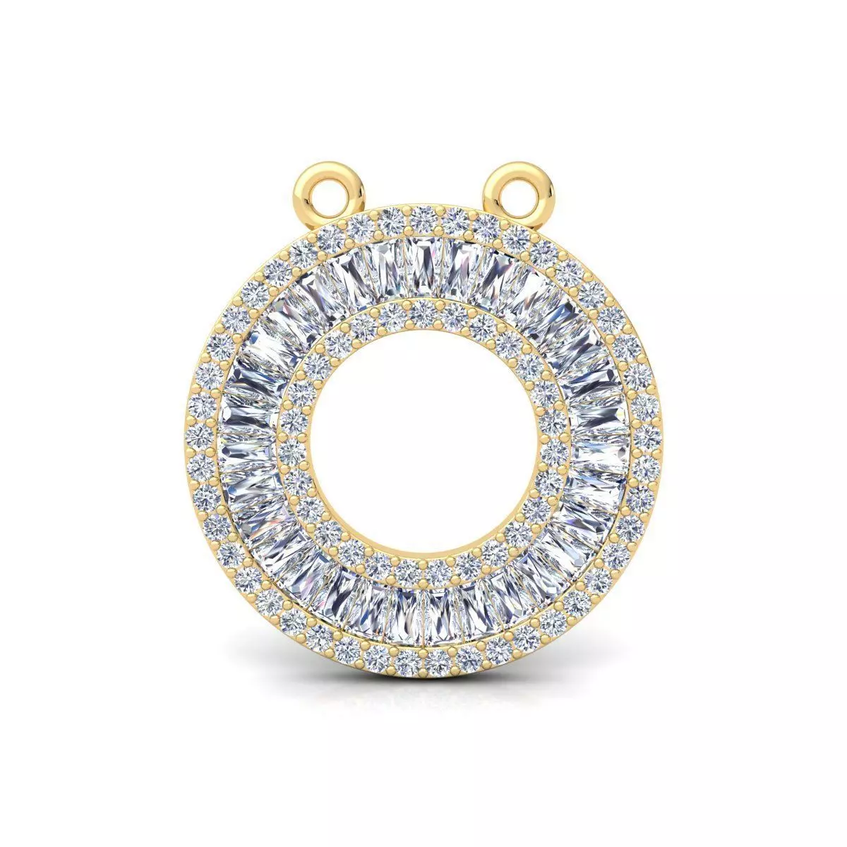 Baggett Round Pendent 3d Model and Render Detail 3D print model