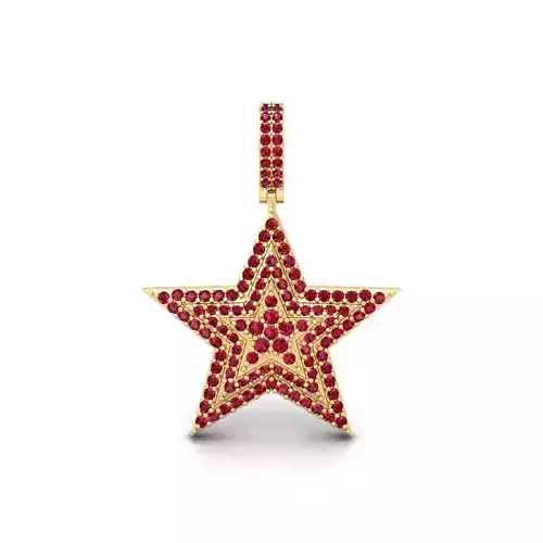 Start Diamond Pendent 3d Model and Render Detail 