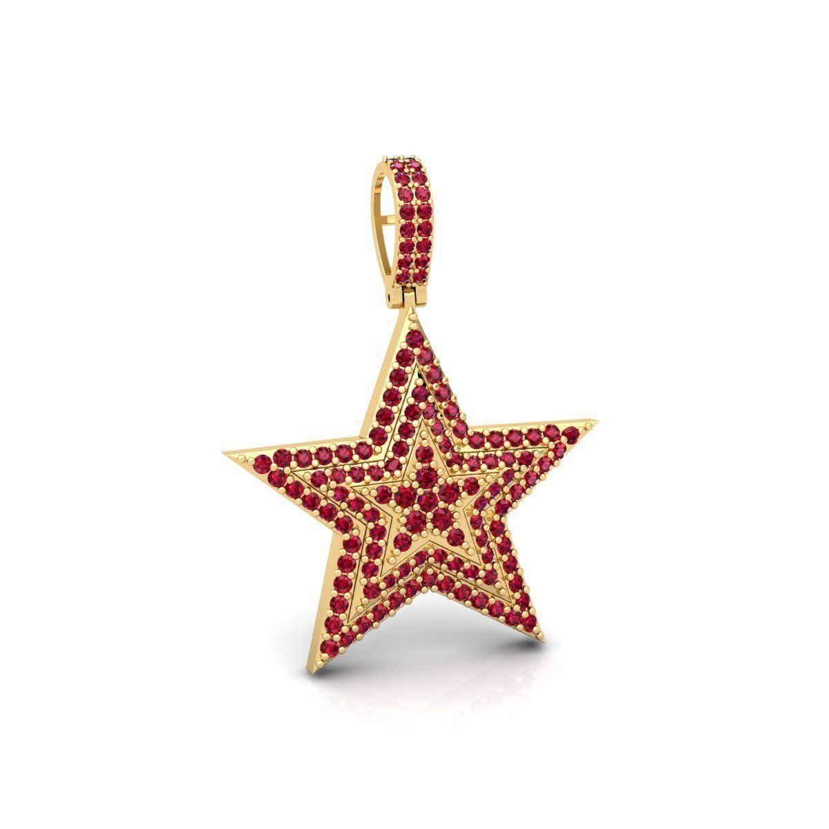 Start Diamond Pendent 3d Model and Render Detail 3D print model_3