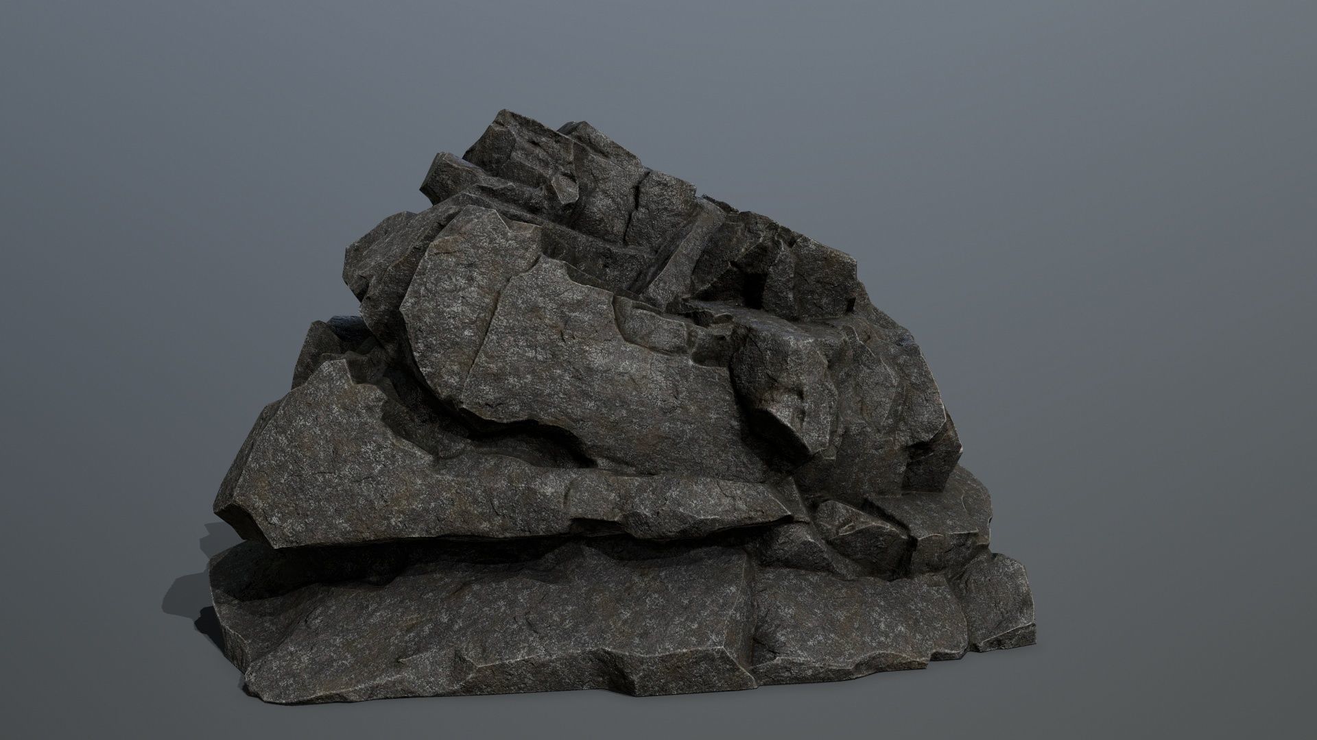 Mountain rock Low-poly 3D model_5