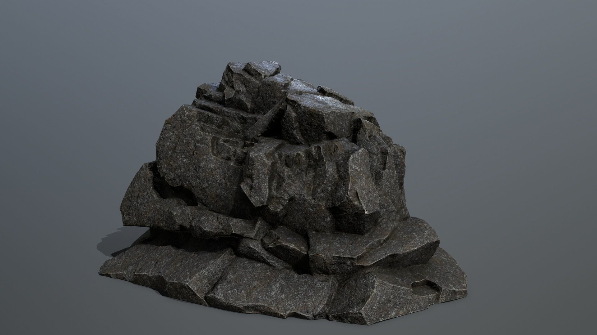 Mountain rock Low-poly 3D model_6