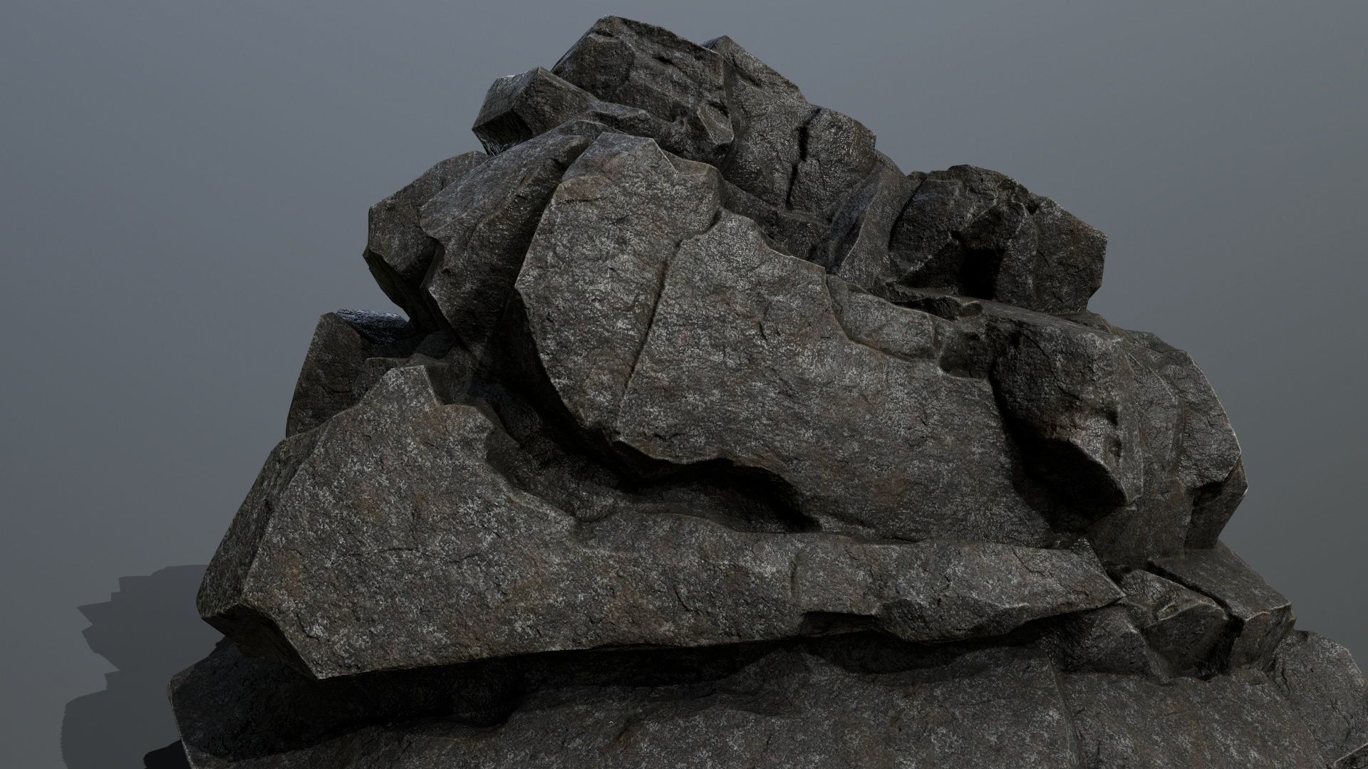 Mountain rock Low-poly 3D model_14