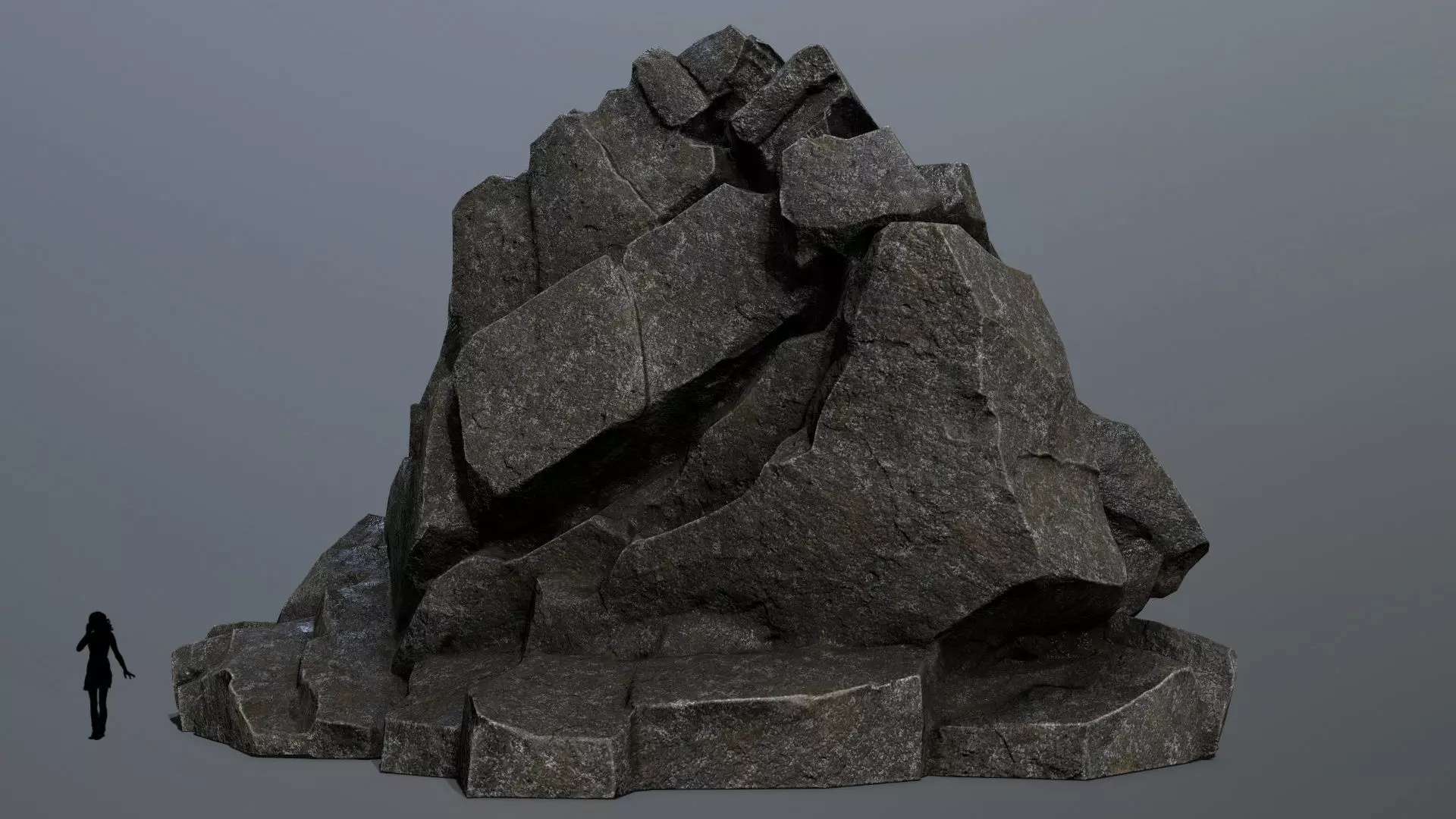 Mountain rock Low-poly 3D model_0