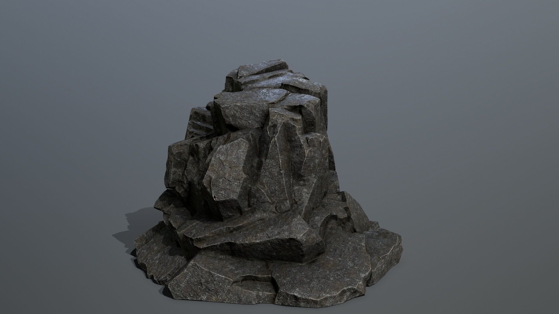Mountain rock Low-poly 3D model_7