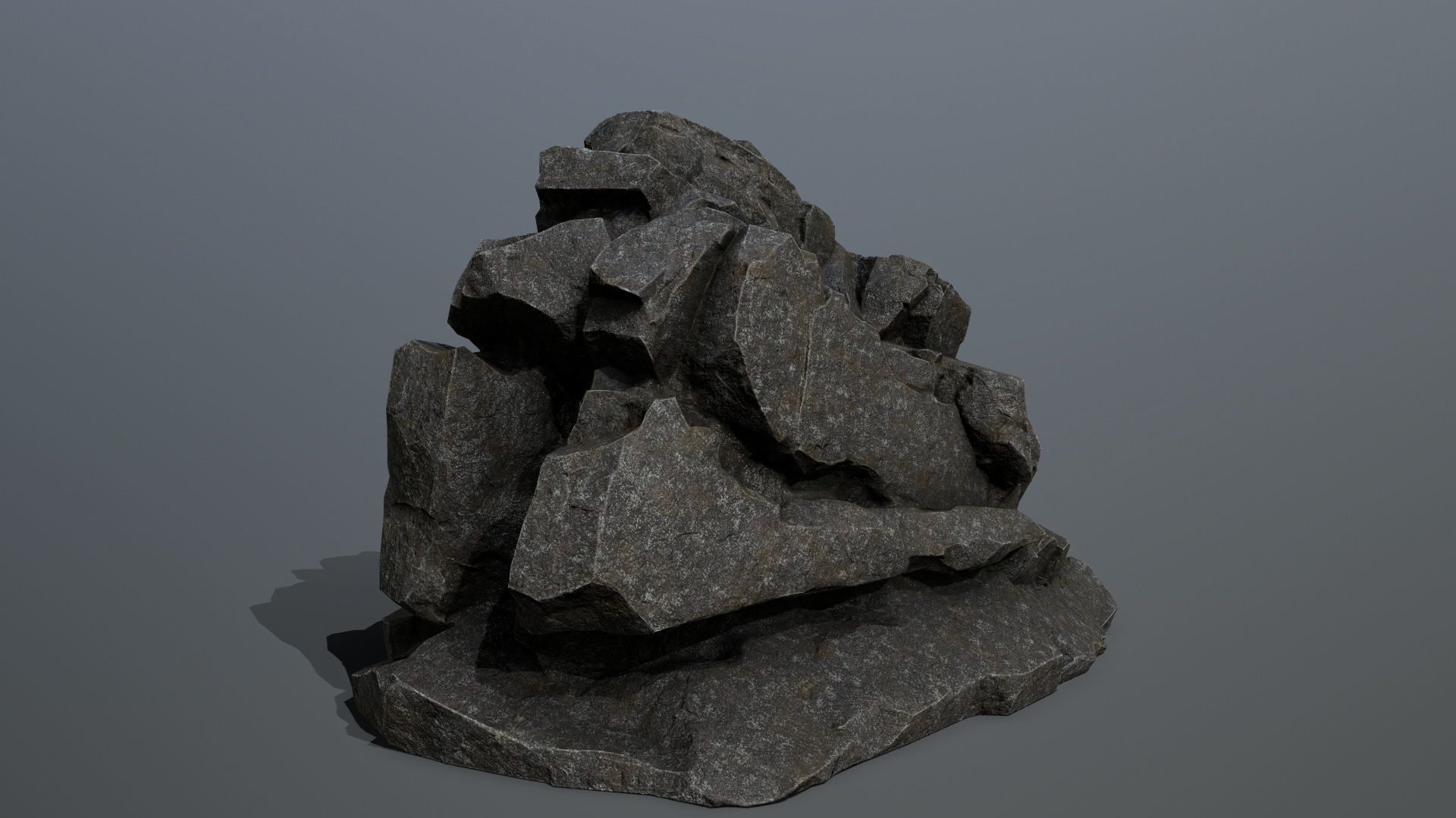 Mountain rock Low-poly 3D model_4