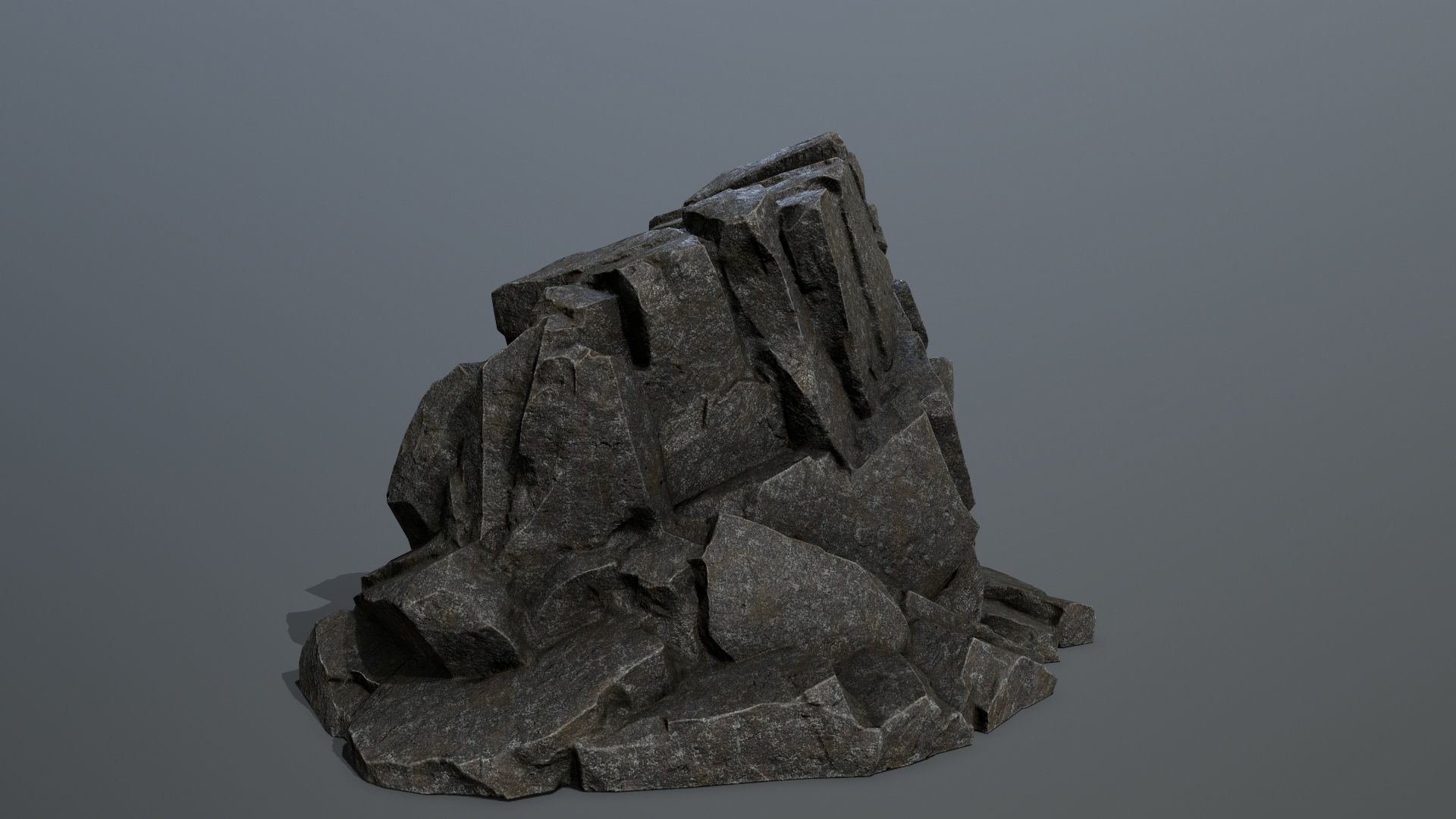 Mountain rock Low-poly 3D model_8