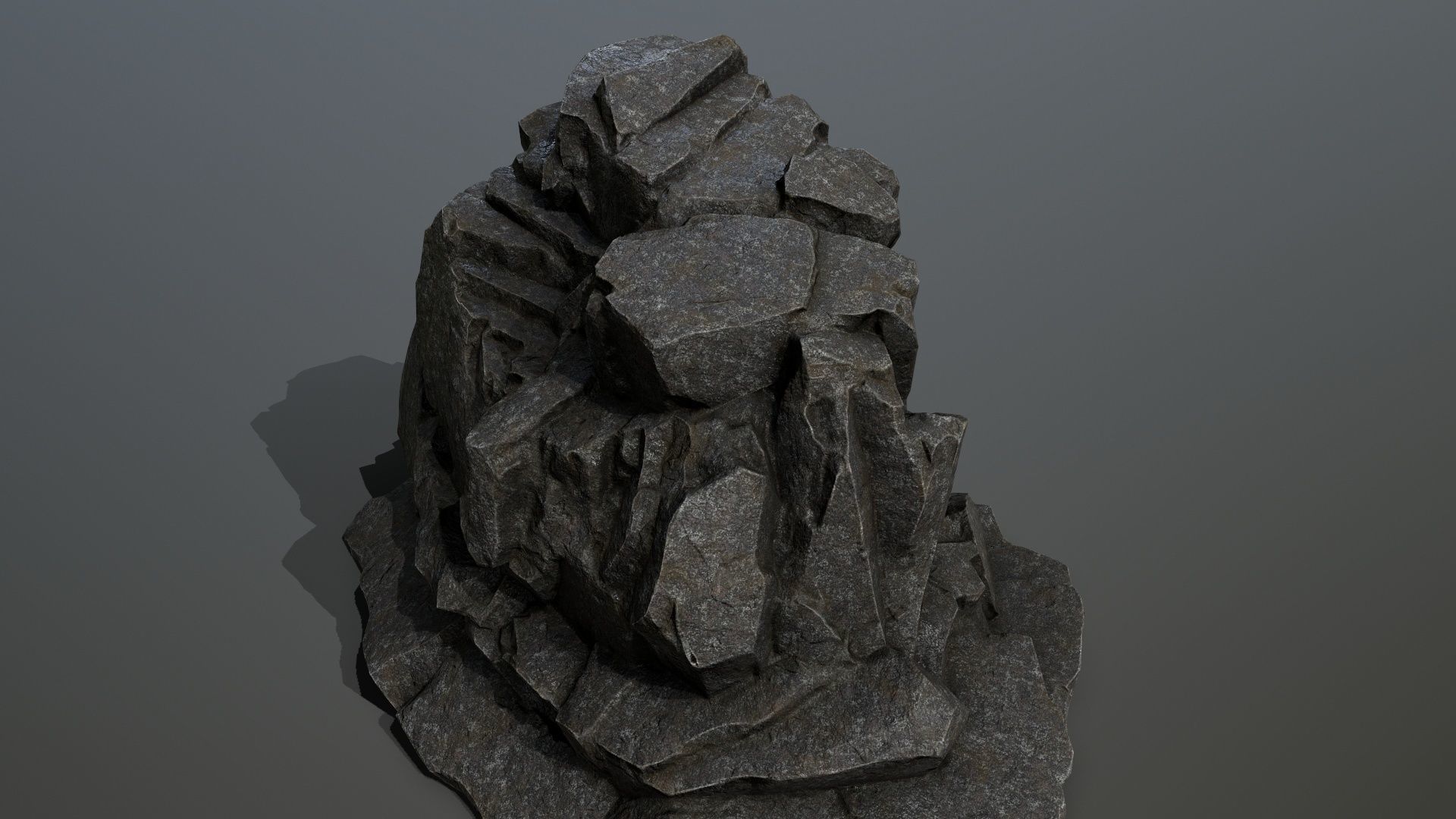 Mountain rock Low-poly 3D model_11