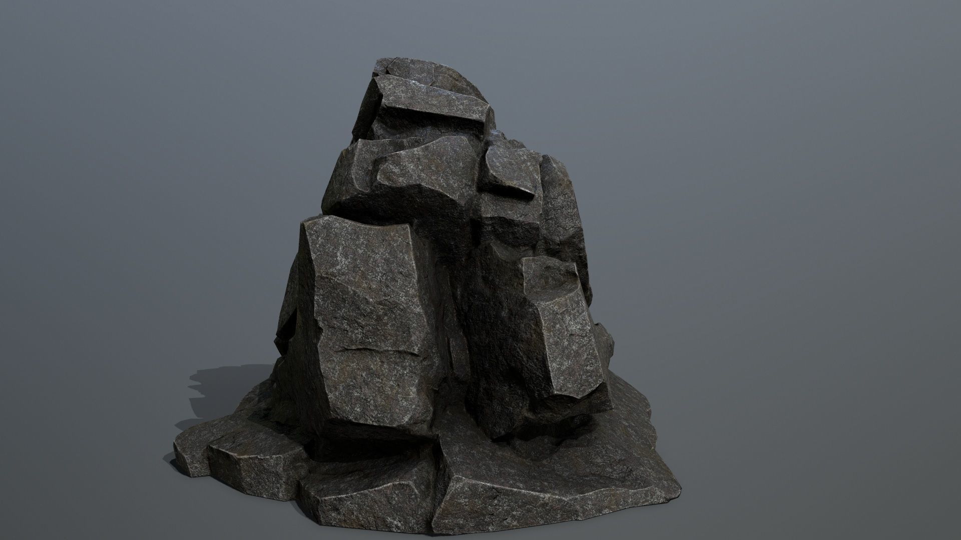 Mountain rock Low-poly 3D model_3