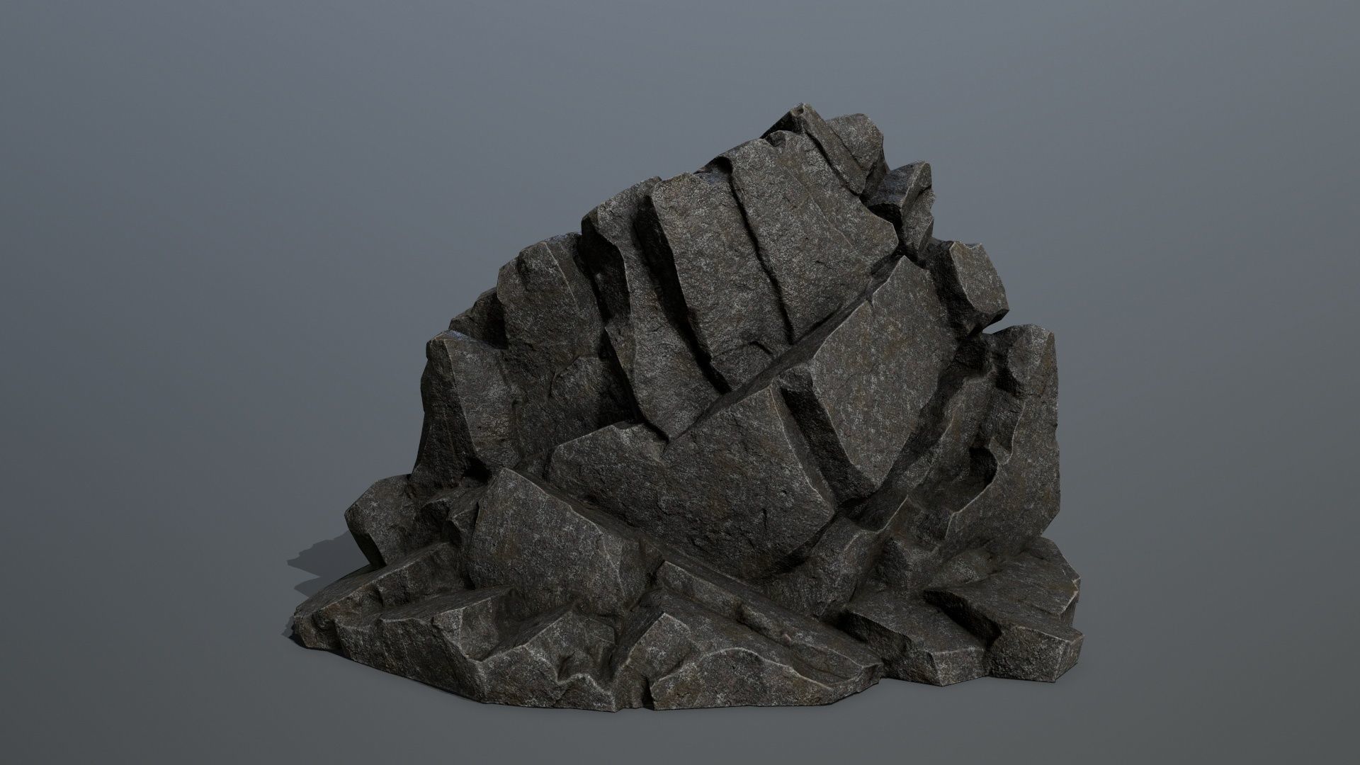 Mountain rock Low-poly 3D model_9
