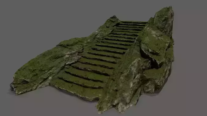 Stairs stone staircase with moss