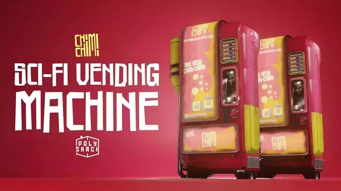Sci-Fi Vending Machine - Game Ready Low-poly 3D model
