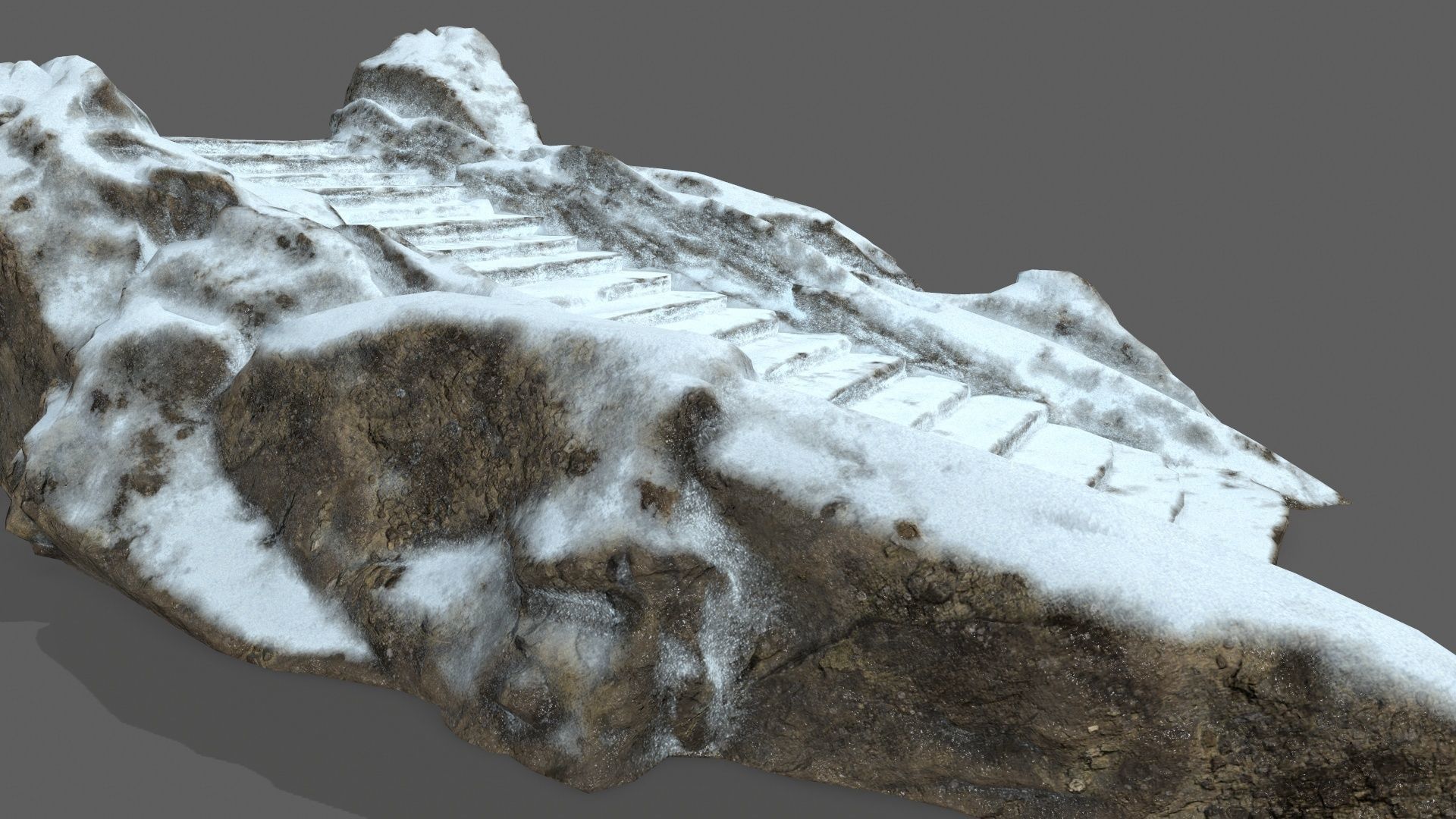 Snowy Stairs Low-poly 3D model_12