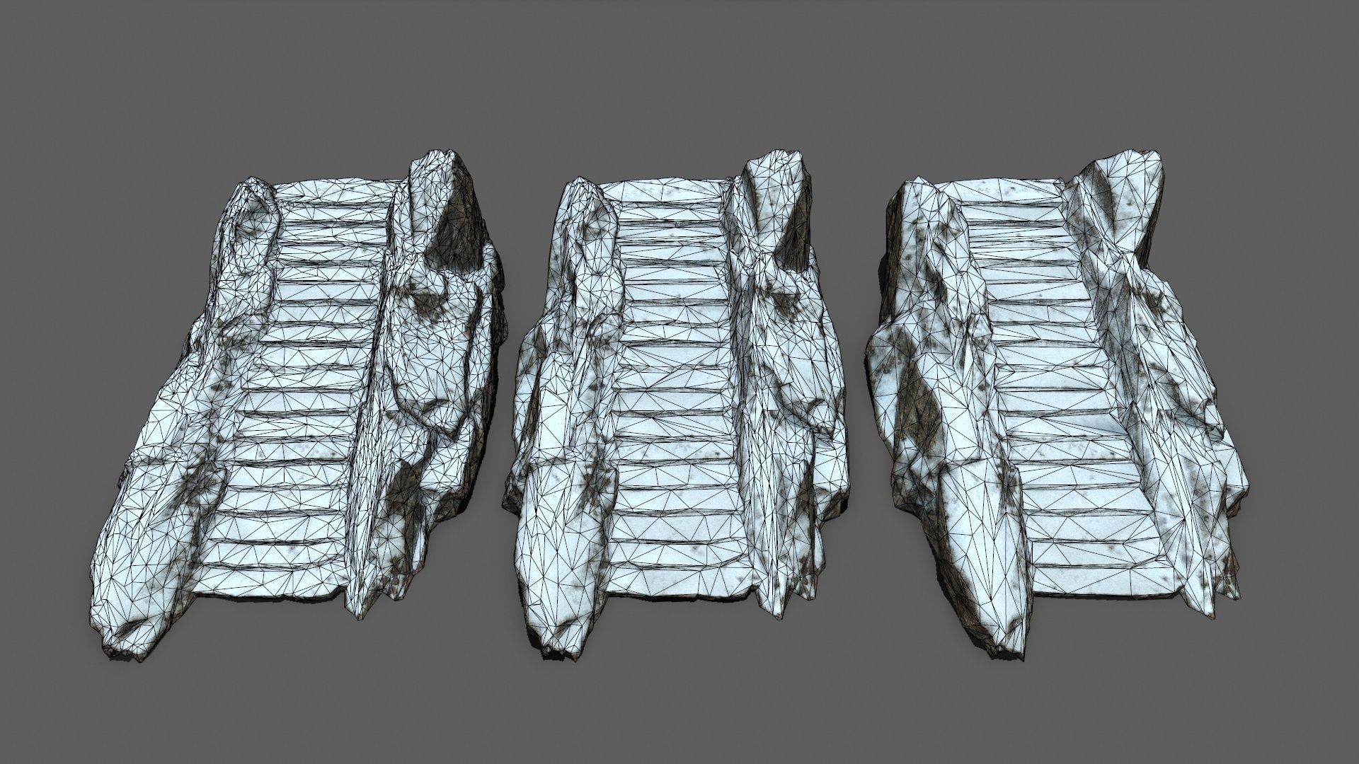 Snowy Stairs Low-poly 3D model_16