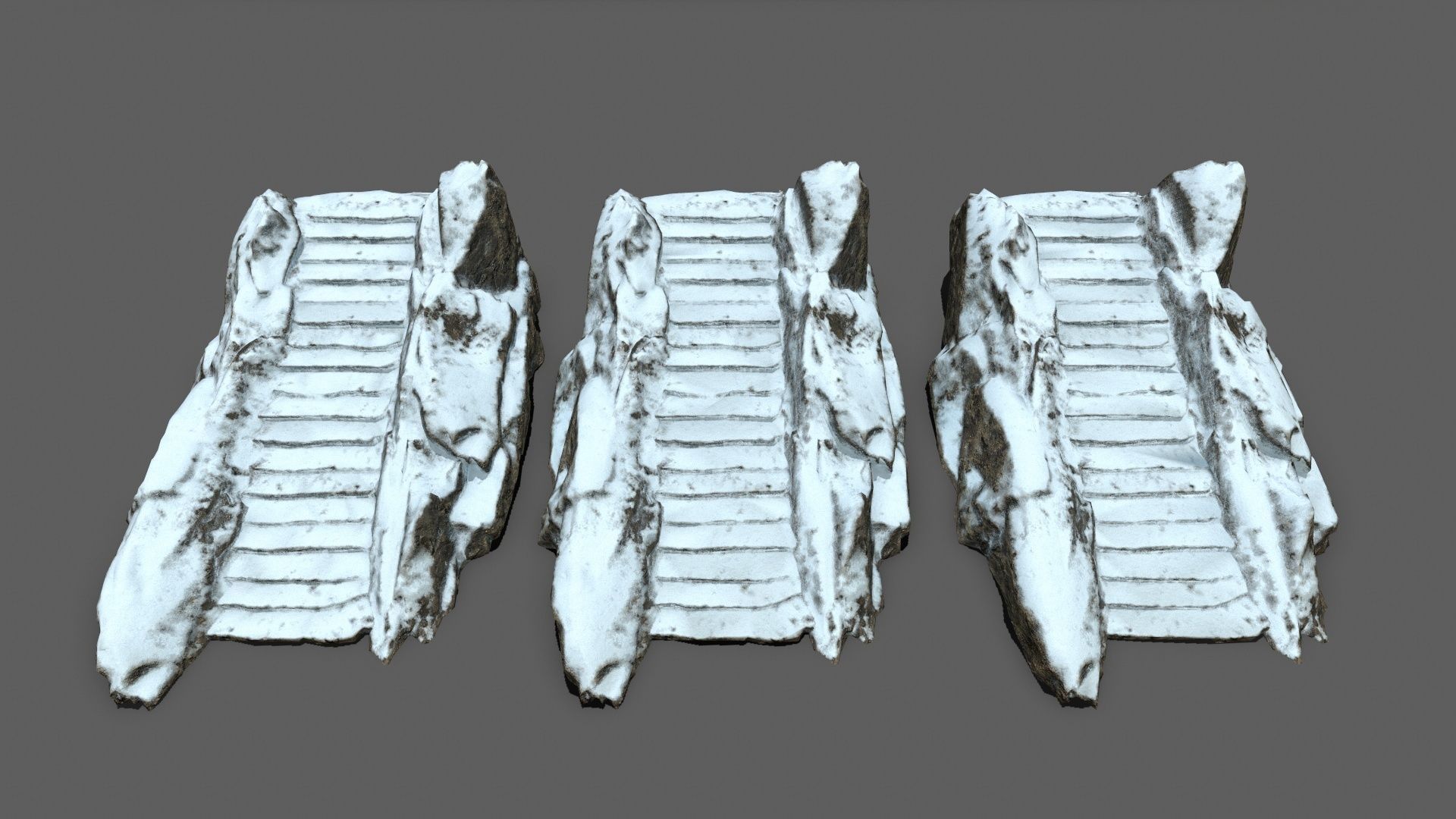 Snowy Stairs Low-poly 3D model_15