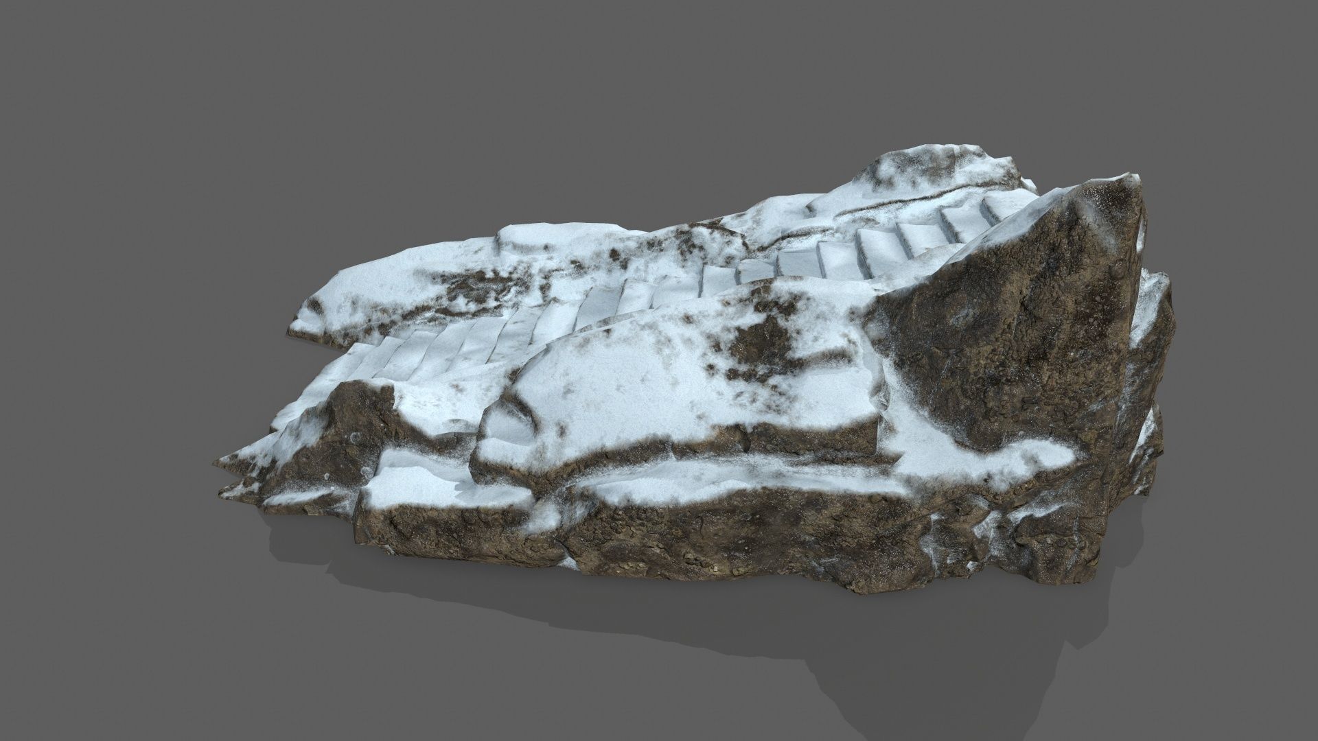 Snowy Stairs Low-poly 3D model_2