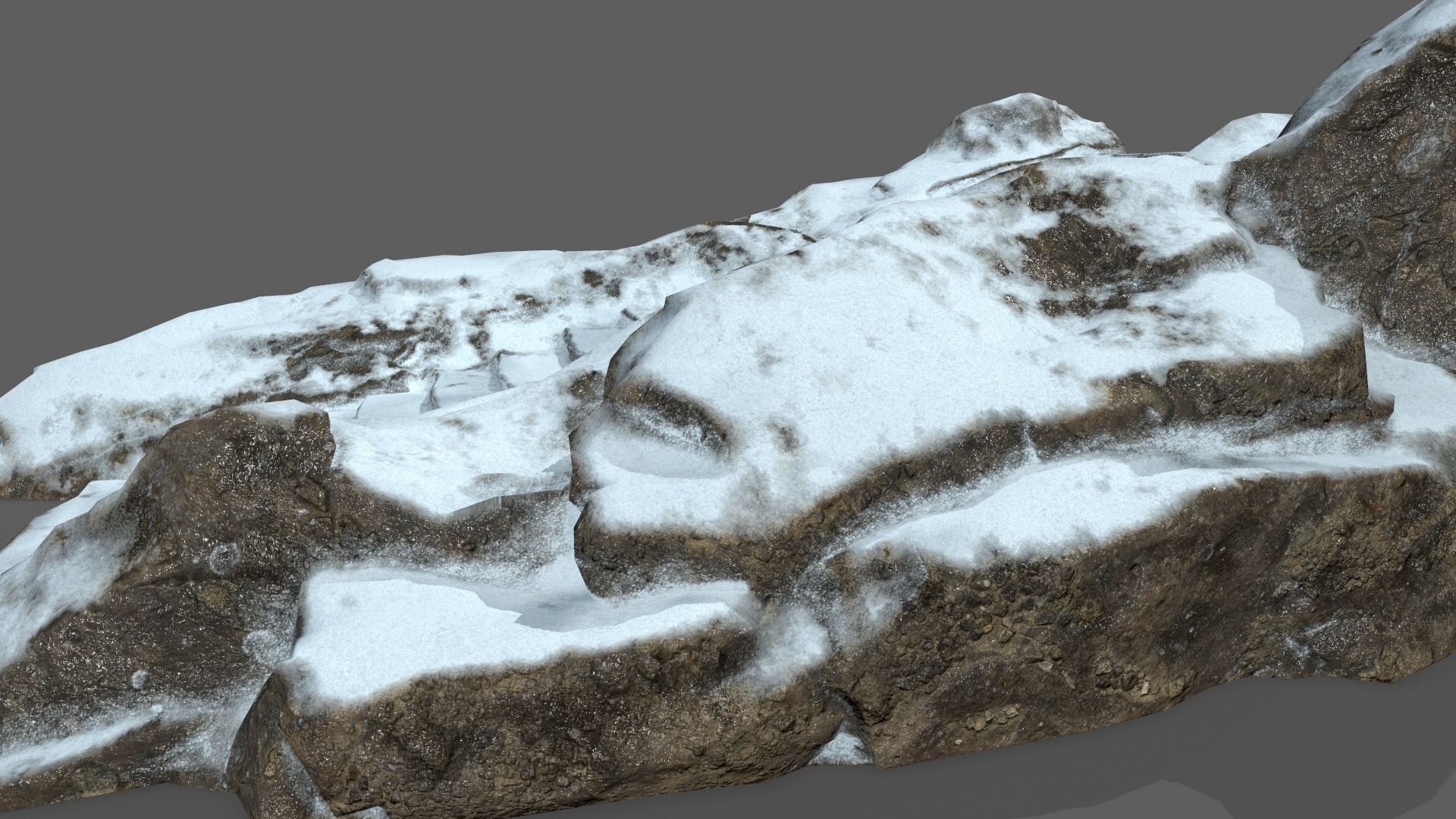 Snowy Stairs Low-poly 3D model_8