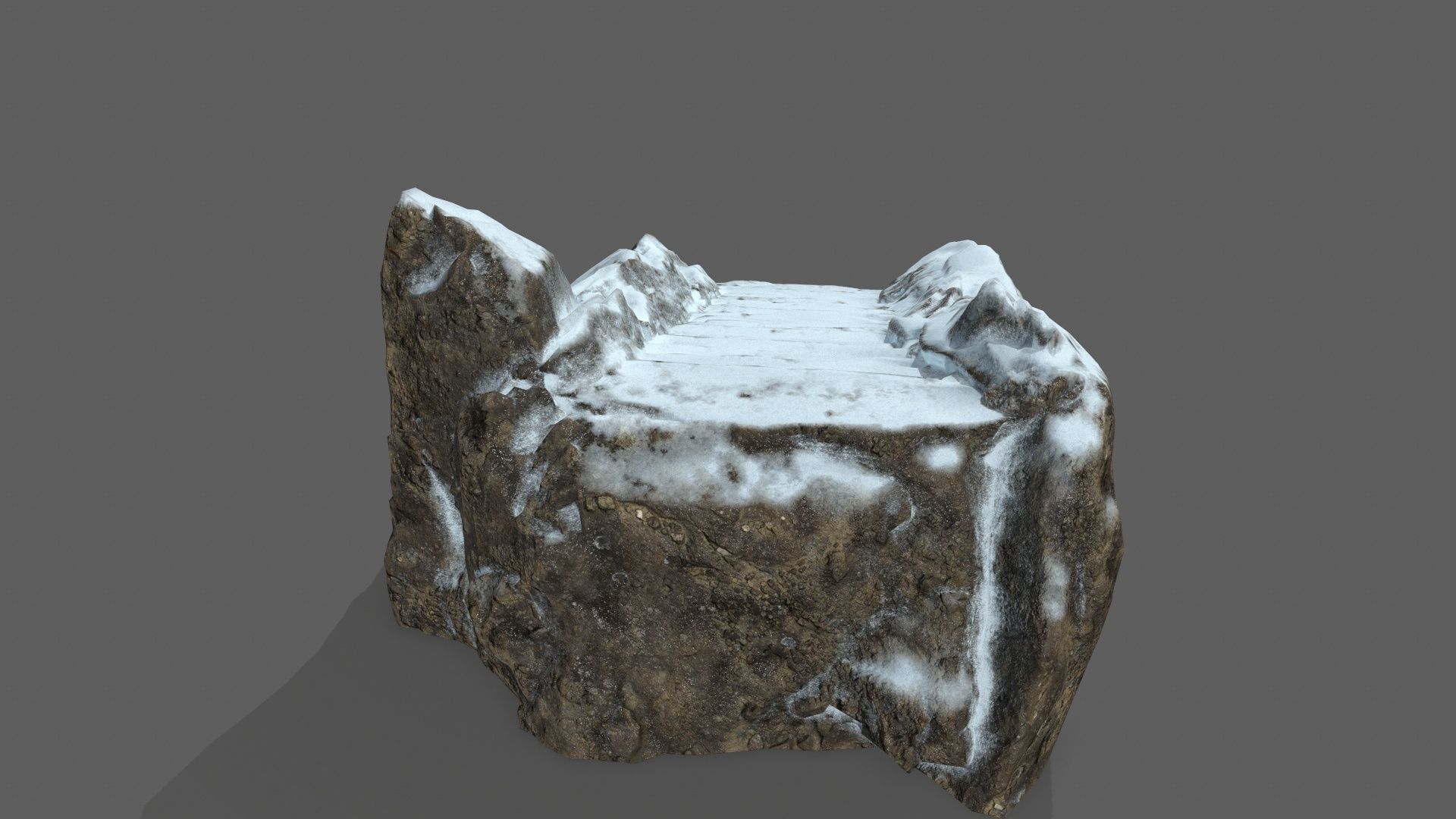 Snowy Stairs Low-poly 3D model_4