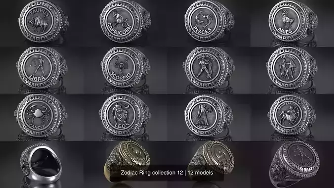 Zodiac Ring collection 12 