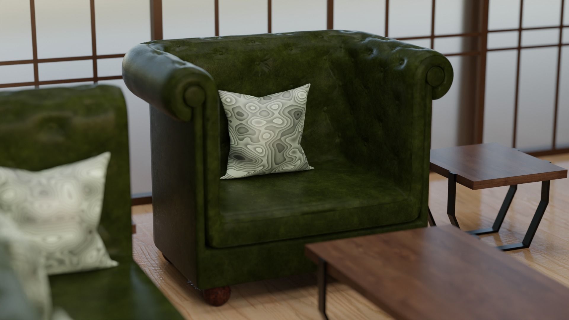 Sofa Set 06 Low-poly 3D model_14