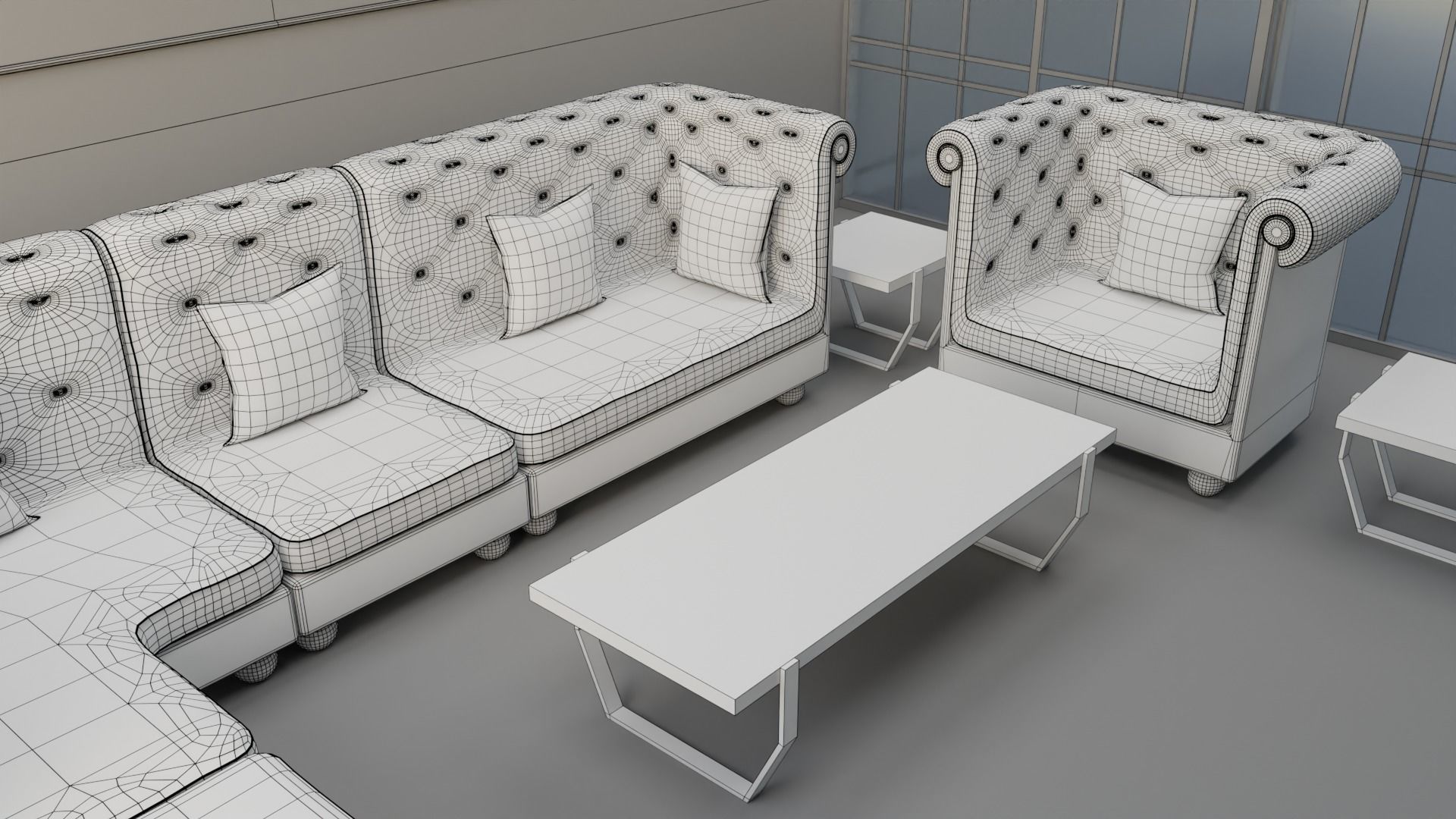 Sofa Set 06 Low-poly 3D model_11