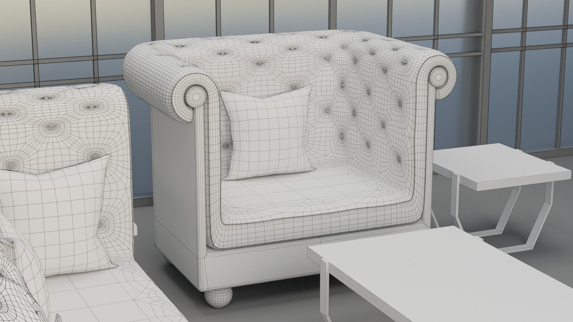 Sofa Set 06 Low-poly 3D model_15