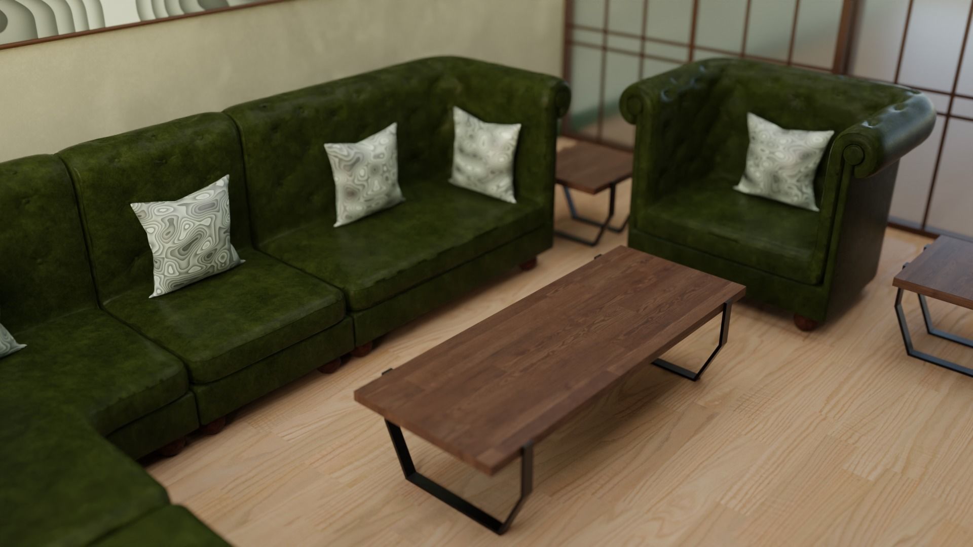 Sofa Set 06 Low-poly 3D model_10