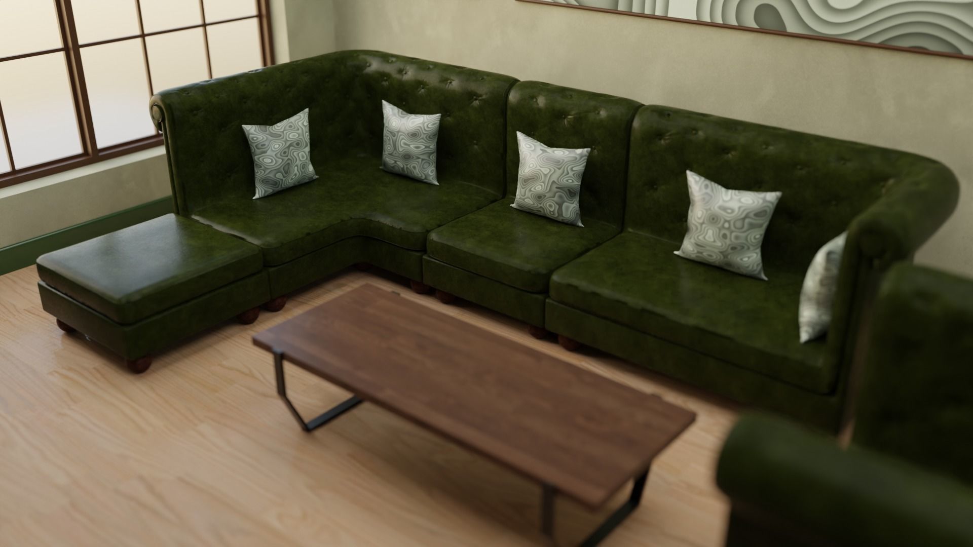 Sofa Set 06 Low-poly 3D model_8