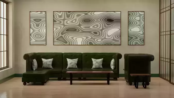Sofa Set 06 Low-poly 3D model