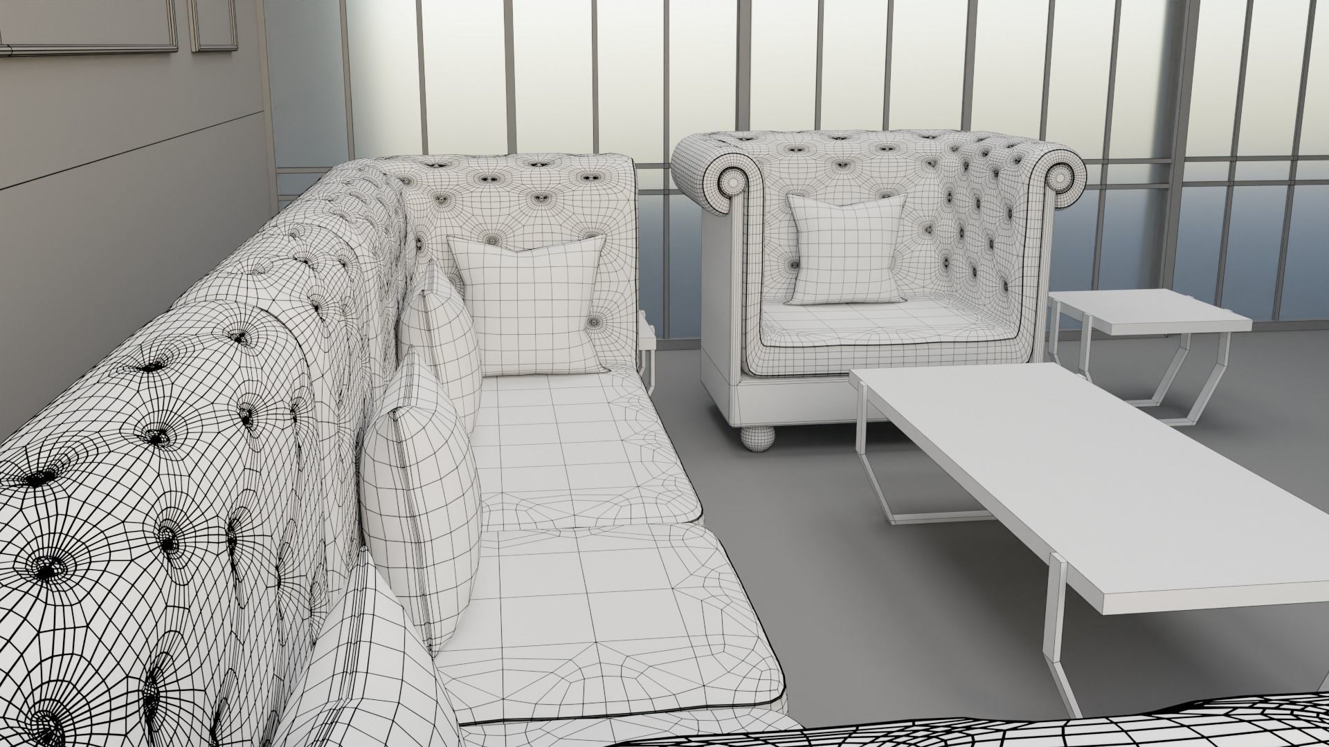 Sofa Set 06 Low-poly 3D model_13
