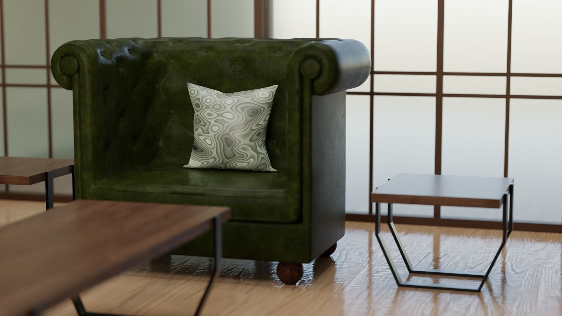 Sofa Set 06 Low-poly 3D model_6