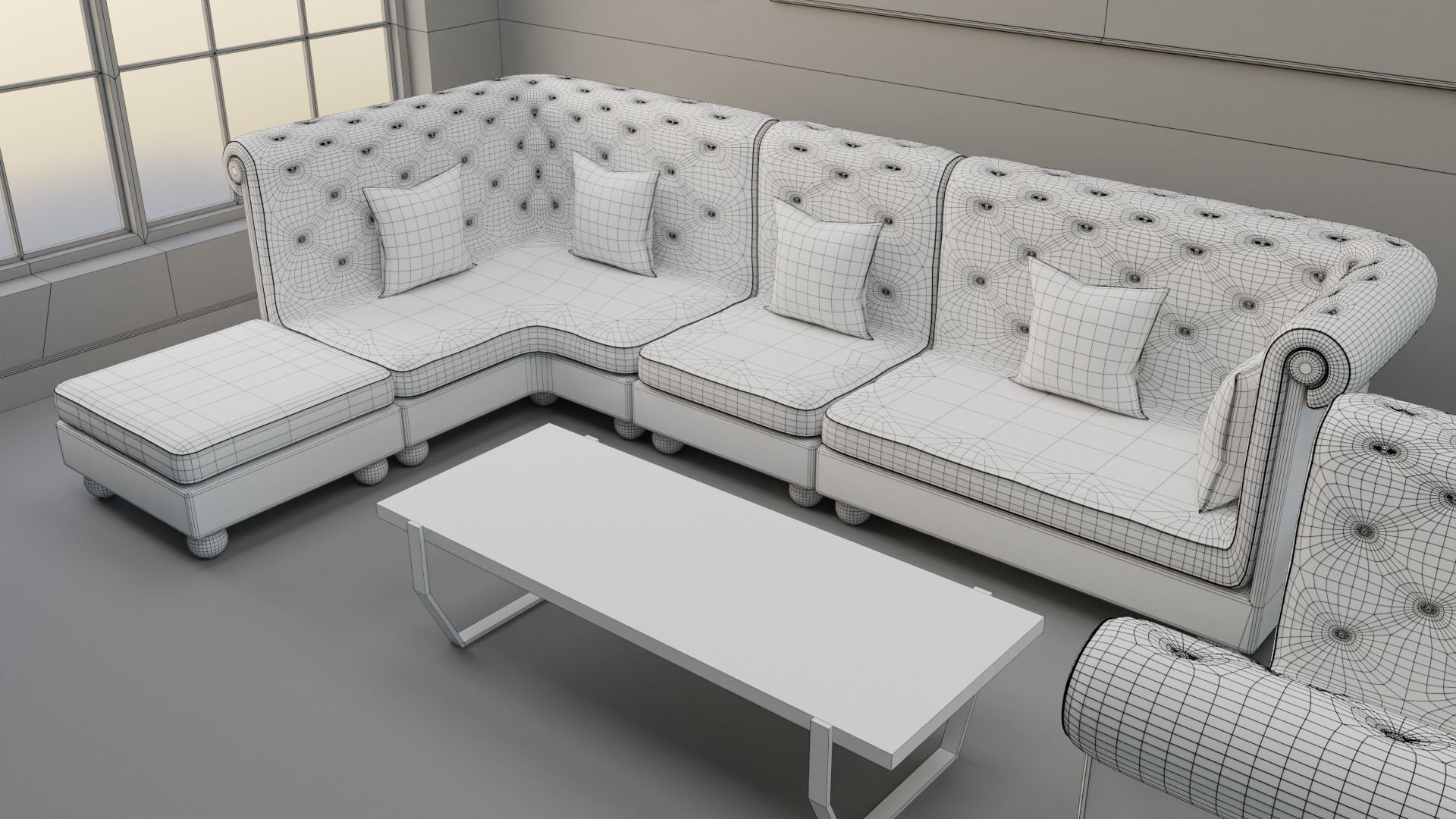 Sofa Set 06 Low-poly 3D model_9