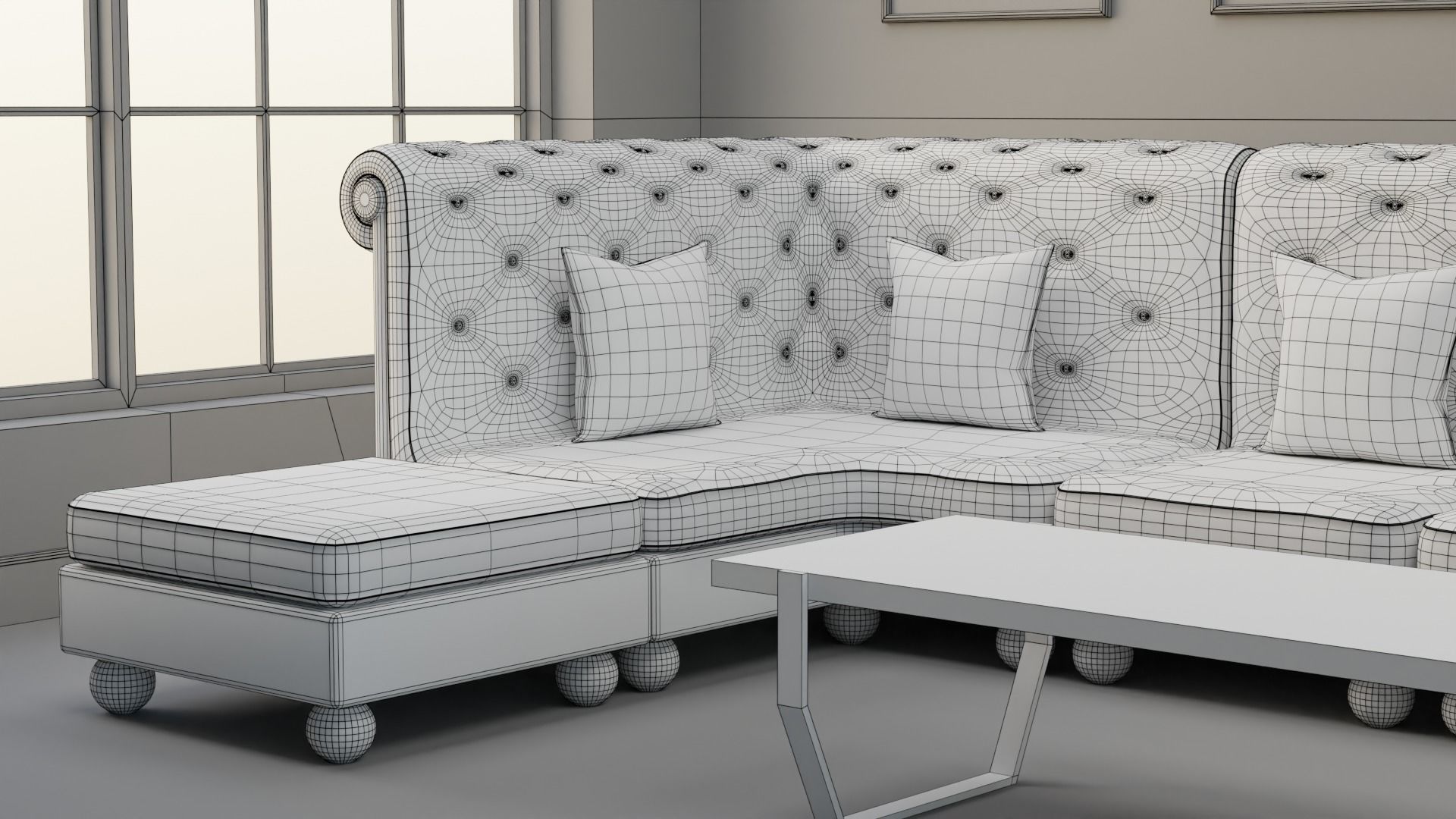 Sofa Set 06 Low-poly 3D model_3